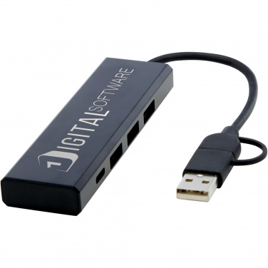 Logo trade promotional giveaways picture of: Rise RCS recycled aluminium USB 2.0 hub