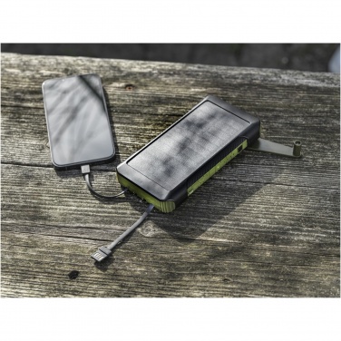 Logo trade promotional gifts picture of: Soldy 10.000 mAh RCS recycled plastic solar dynamo power bank 