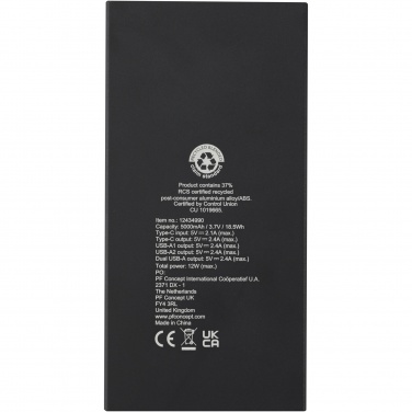 Logo trade promotional item photo of: Connect 5000 mAh recycled aluminium power bank