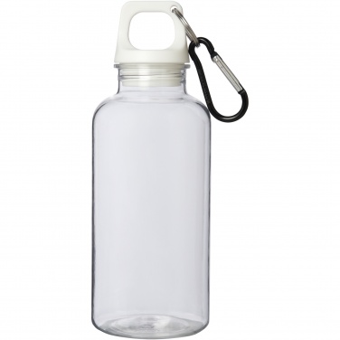 Logotrade promotional merchandise image of: Oregon 400 ml RCS certified recycled plastic water bottle with carabiner