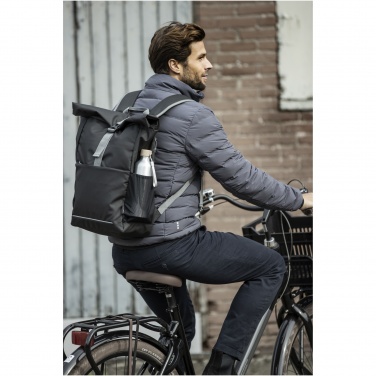 Logotrade promotional giveaway image of: Aqua 15" GRS recycled water resistant roll-top bike bag 20L