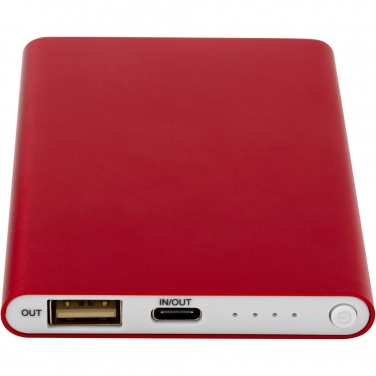Logo trade promotional giveaways image of: Pep 4000 mAh Type-C recycled aluminium power bank 