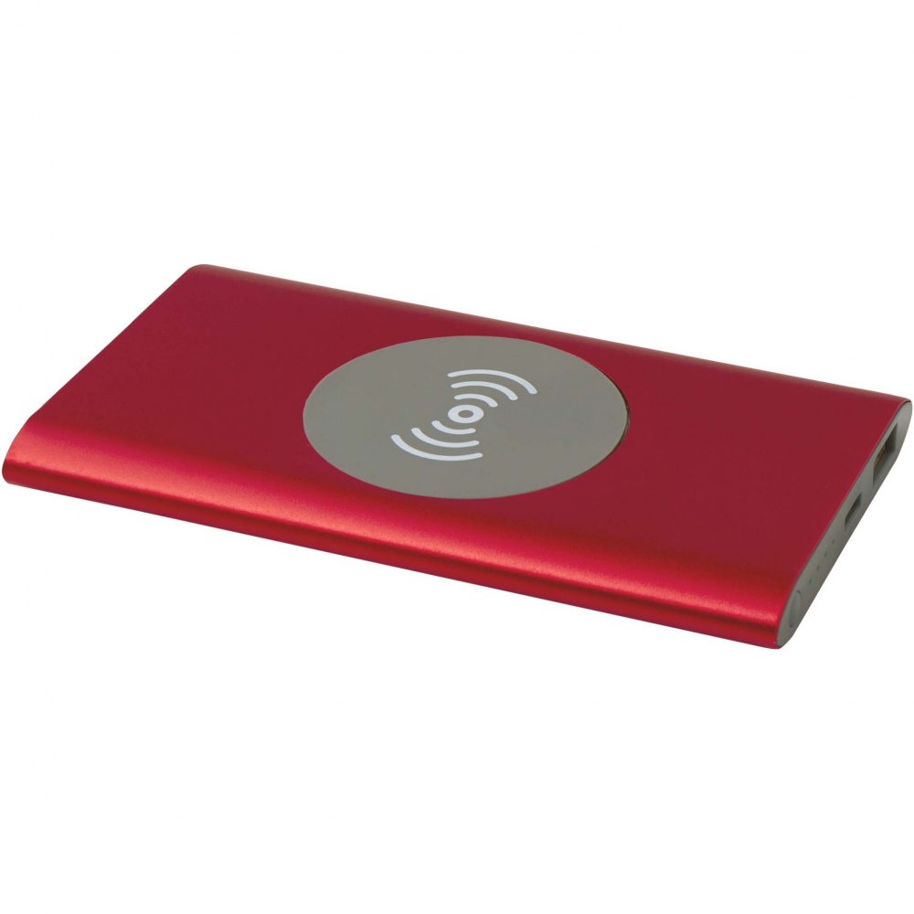 Logo trade promotional merchandise picture of: Juice 4000 mAh Type-C recycled aluminium wireless power bank 