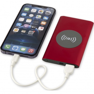 Logo trade advertising product photo of: Juice 4000 mAh Type-C recycled aluminium wireless power bank 