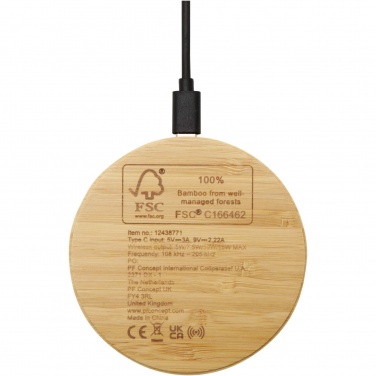 Logotrade promotional merchandise photo of: Essence 15W bamboo wireless charging pad