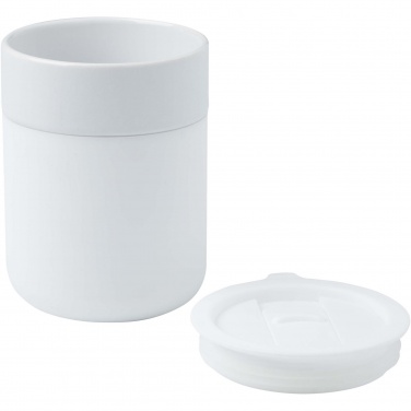 Logo trade advertising products picture of: Java 330 ml ceramic tumbler with silicone wrap and plastic lid