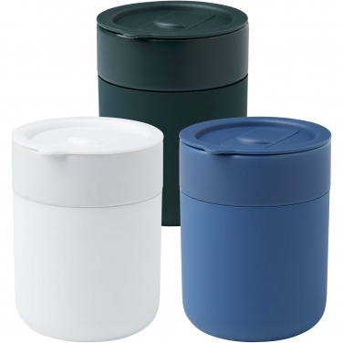 Logotrade promotional product image of: Java 330 ml ceramic tumbler with silicone wrap and plastic lid