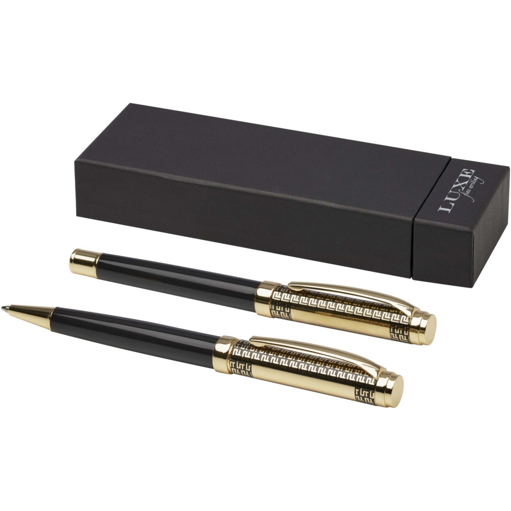 Logo trade promotional giveaways image of: Legato ballpoint and rollerball pen set