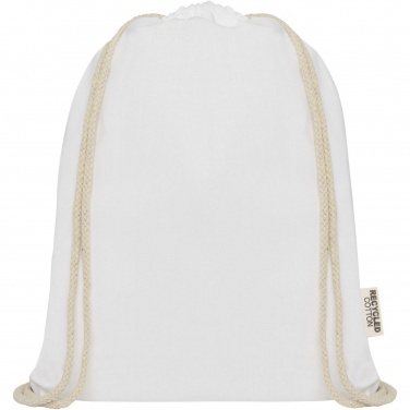 Logotrade promotional product picture of: Oregon 140 g/m² GRS recycled cotton drawstring bag