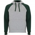 Badet kids two-tone hoodie, Heather grey / Bottle green