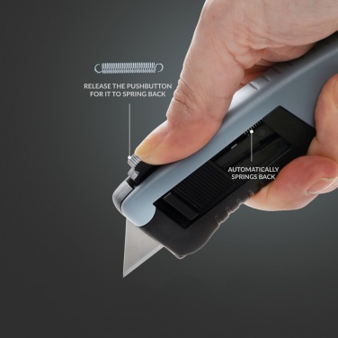 Logo trade promotional merchandise image of: RCS certified recycled plastic Auto retract safety knife