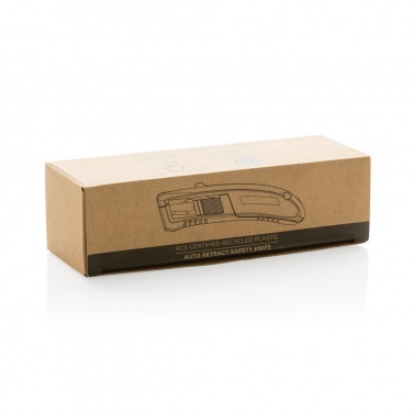 Logo trade promotional products image of: RCS certified recycled plastic Auto retract safety knife