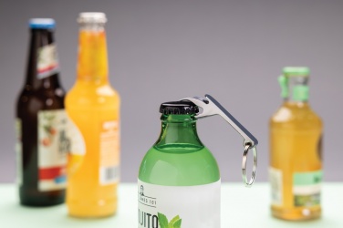 Logo trade promotional items image of: RCS recycled zinc alloy bottle opener keychain