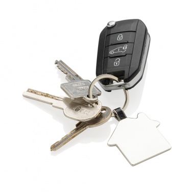 Logo trade business gifts image of: RCS recycled zinc alloy house keyring