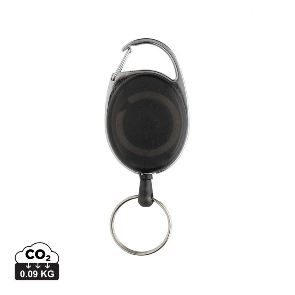 Logo trade promotional product photo of: RCS recycled ABS roller clip keychain