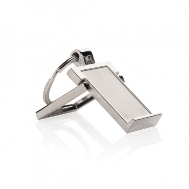 Logo trade promotional merchandise photo of: RSC recycled zinc alloy phone stand keychain