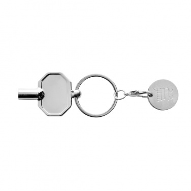 Logo trade promotional giveaway photo of: RCS recycled zinc alloy radiator key keychain with coin