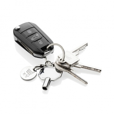 Logotrade promotional product image of: RCS recycled zinc alloy radiator key keychain with coin
