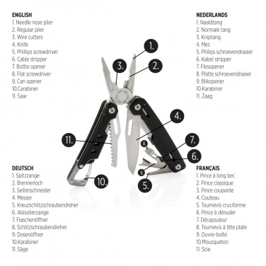 Logo trade promotional product photo of: Solid multitool with carabiner