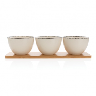 Logotrade promotional products photo of: Ukiyo 3pc serving bowl set with bamboo tray