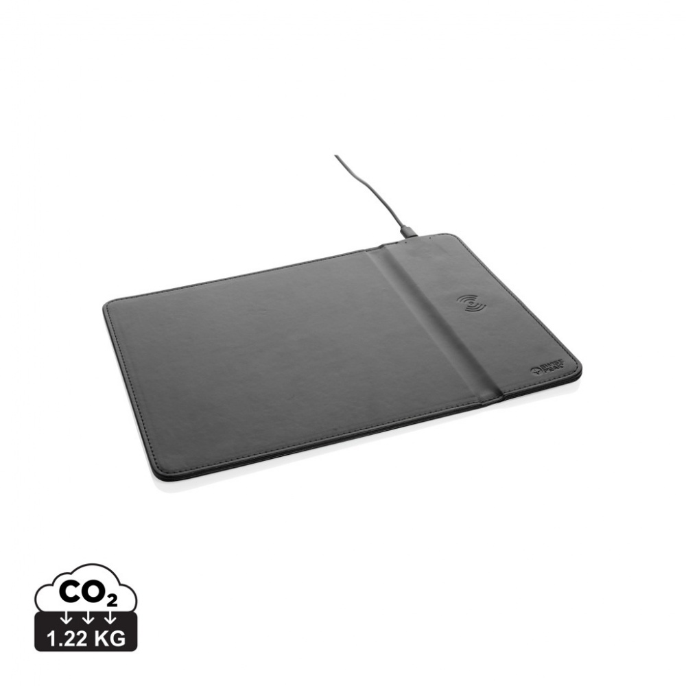 Logo trade promotional items image of: Swiss Peak RCS recycled PU 10W wireless charging mousepad