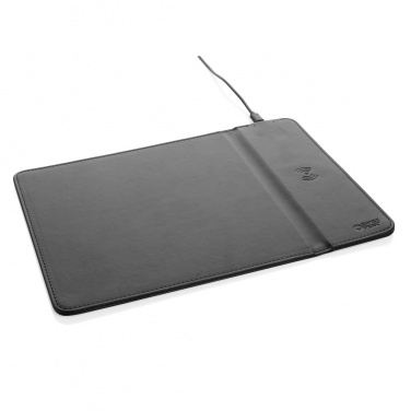 Logo trade promotional giveaways image of: Swiss Peak RCS recycled PU 10W wireless charging mousepad