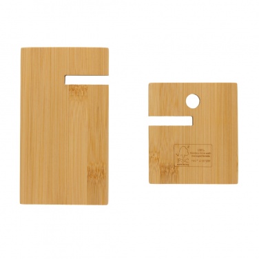 Logo trade promotional items image of: Bamboo phone stand in kraft box
