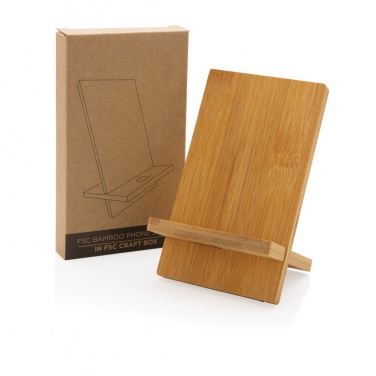 Logotrade promotional item image of: Bamboo phone stand in kraft box