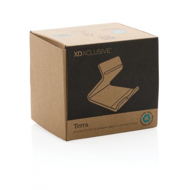Logo trade advertising products image of: Terra RCS recycled aluminium tablet & phone stand