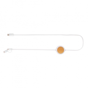 Logotrade promotional gift picture of: 3-in-1 cable with 5W bamboo wireless charger