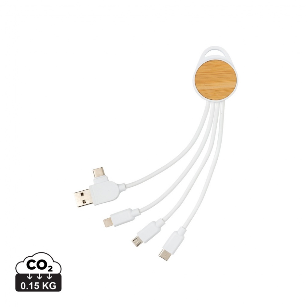 Logo trade business gifts image of: RCS recycled plastic Ontario 6-in-1 round cable