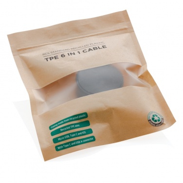 Logotrade corporate gift picture of: RCS standard recycled plastic and TPE 6-in-1 cable