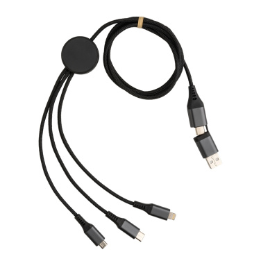 Logo trade promotional gift photo of: Terra RCS recycled aluminium 120cm 6-in-1 cable