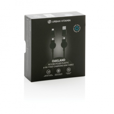 Logotrade promotional items photo of: Oakland RCS recycled plastic 6-in-1 fast charging 45W cable