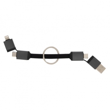 Logo trade advertising products picture of: Terra recycled aluminum 4 in 1 60W fast charging cable