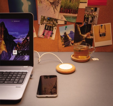Logo trade promotional products picture of: Cork and Wheat 5W wireless charger