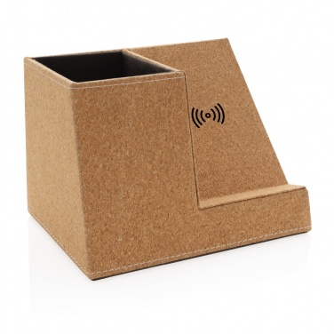 Logotrade promotional item picture of: Cork pen holder and 5W wireless charger