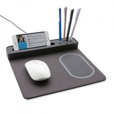 Logo trade promotional gifts image of: Air mousepad with 5W wireless charging and USB