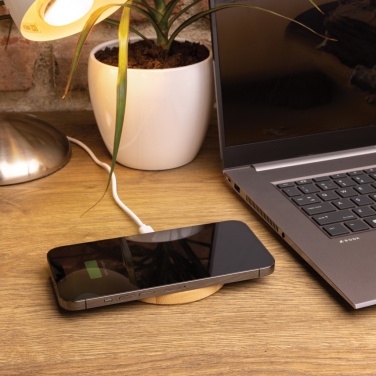 Logotrade promotional giveaway image of: Bamboo 15W wireless charger