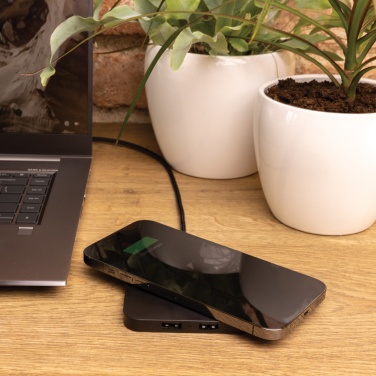 Logotrade advertising product picture of: RCS recycled plastic 10W Wireless charger with USB Ports