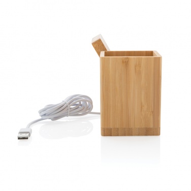 Logo trade advertising products image of: Calgary bamboo 10W wireless charger