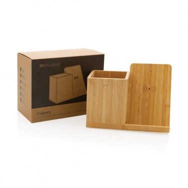 Logotrade promotional gift picture of: Calgary bamboo 10W wireless charger