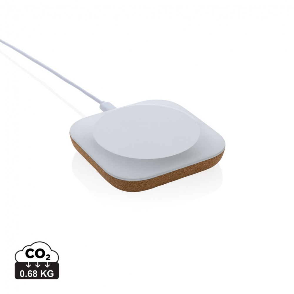 Logo trade promotional giveaway photo of: Oregon RCS recycled plastic and cork 10W wireless