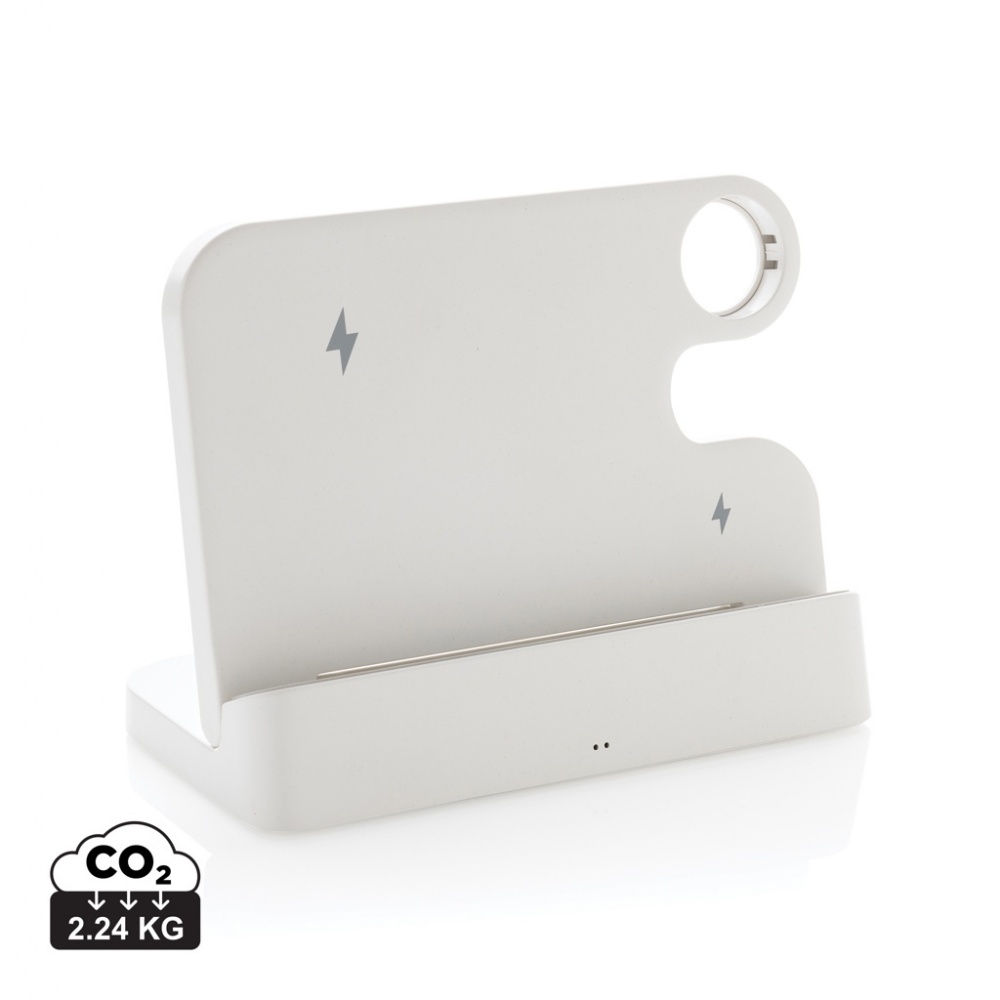 Logotrade promotional gifts photo of: Joltz RCS recycled plastic dual 15W charger with iWatch slot