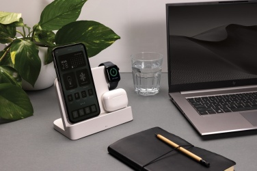 Logo trade advertising products picture of: Joltz RCS recycled plastic dual 15W charger with iWatch slot