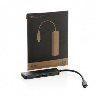 Logo trade promotional products image of: Terra RCS recycled aluminum hub with HDMI input