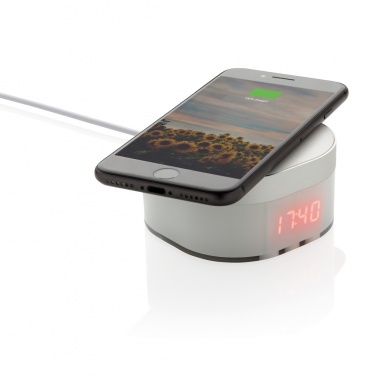Logotrade promotional gift image of: Aria 5W Wireless Charging Digital Clock