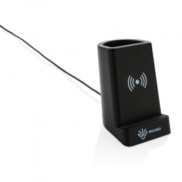 Logo trade promotional gift photo of: Light up logo 5W wireless charging pen holder