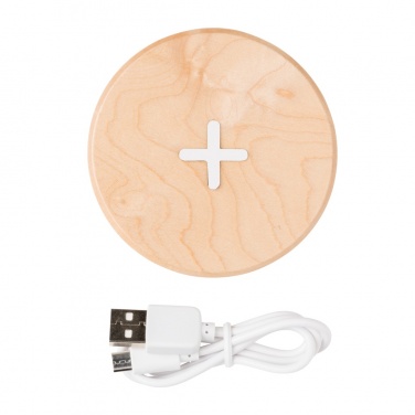 Logo trade promotional gifts image of: 5W wood wireless charger