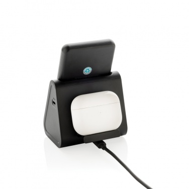 Logo trade business gift photo of: Powerbase RCS recycled plastic 3 in 1 charger with powerbank